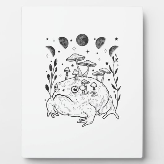 Academia Moon Witchy Goblincore Aesthetic Frog フォトプラーク (正面)