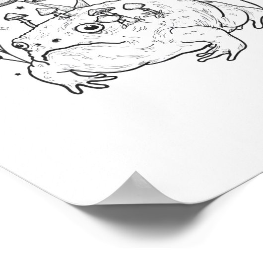 Academia Moon Witchy Goblincore Aesthetic Frog ポスター (角)