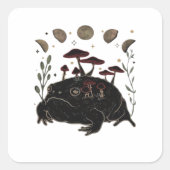 Academia Moon Witchy Goblincore Aesthetic Frog Cla スクエアシール (正面)