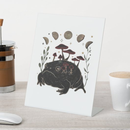 Academia Moon Witchy Goblincore Aesthetic Frog Cla 台座サイン (インサイチュ)