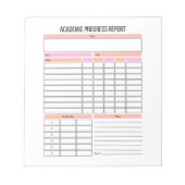 Academic Progress Reportプランナーメモ帳 ノートパッド (正面)