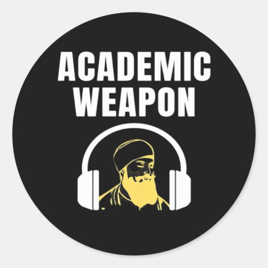 Academic Weapon - Inspirational Classic Funny ラウンドシール (正面)