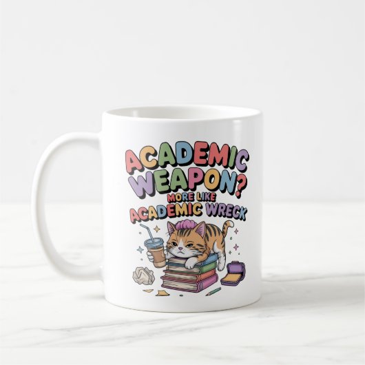 Academic Weapon? More Like Academic Wreck コーヒーマグカップ (左)