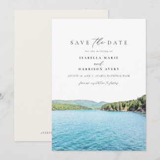 ACADIA国立公園の水の色Save the Date Invi 招待状