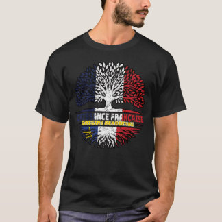 Acadia Acadianフラフランスのンスツリーのルーツ国旗 Tシャツ