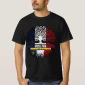 Acadia Acadian French France Tree Roots Flag Tシャツ (正面)