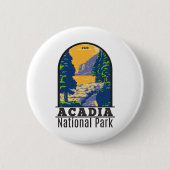 Acadia National Park Bar Harbor Ocean Path 缶バッジ (正面)