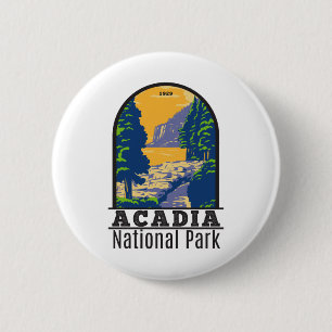Acadia National Park Bar Harbor Ocean Path 缶バッジ