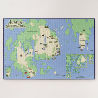 Acadia National Park Illustrated Map Puzzle ジグソーパズル