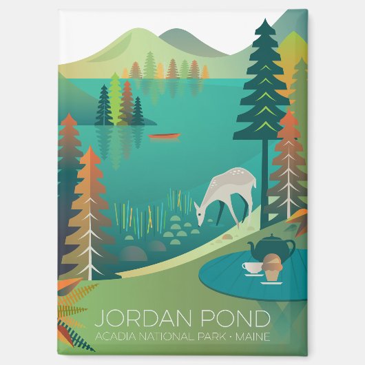 Acadia National Park、Jordan Pond Magnet マグネット (正面)