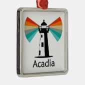 Acadia National Park Lighthouse Rainbow メタルオーナメント (右)