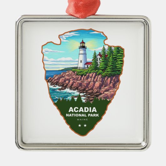 Acadia National Park Maine Arrowhead メタルオーナメント (正面)