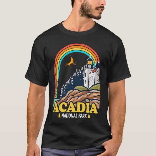Acadia National Park Mountain Trails Nature Campin Tシャツ (正面)
