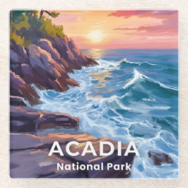 Acadia National Park | Otter Cliffs Maine Travel ガラスコースター