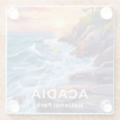 Acadia National Park | Otter Cliffs Maine Travel ガラスコースター (裏面)