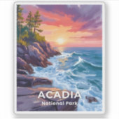 Acadia National Park | Otter Cliffs Maine Travel シール (正面)