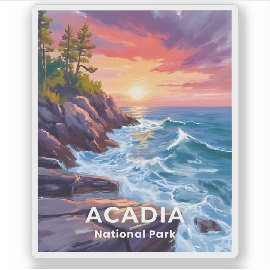 Acadia National Park | Otter Cliffs Maine Travel シール (正面)
