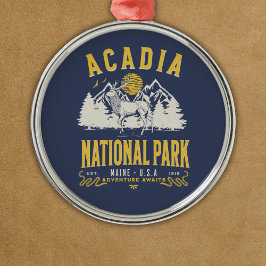 Acadia National Park Retro Scenery メタルオーナメント