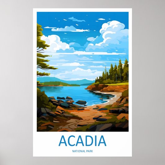 Acadia National Park Travel Print Wall Art Acadia ポスター (正面)