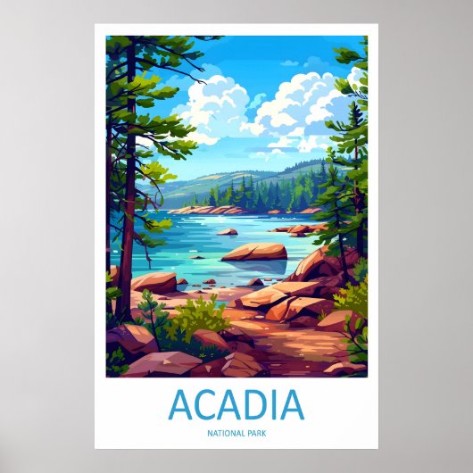 Acadia National Park Travel Print Wall Art Acadia ポスター (正面)