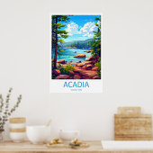 Acadia National Park Travel Print Wall Art Acadia ポスター (キッチン)