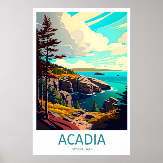 Acadia National Park Travel Print Wall Art Acadia ポスター (正面)