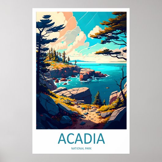 Acadia National Park Travel Print Wall Art Acadia ポスター (正面)