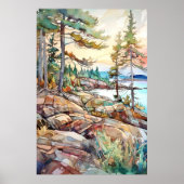 Acadia National Park Watercolor ポスター (正面)