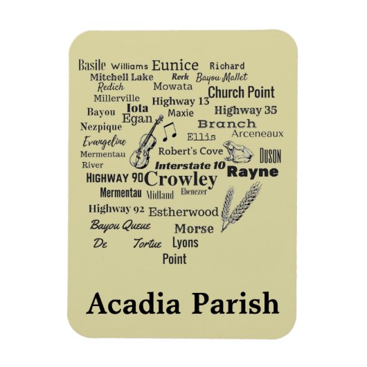 Acadia Parish Louisiana Cities & Places Magnet マグネット (縦)