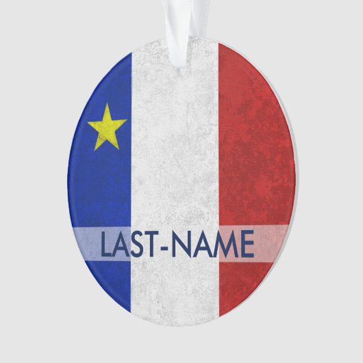 Acadian旗の姓の動揺してなグランジ個人化なります オーナメント (正面)