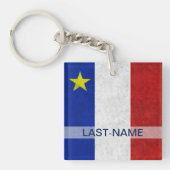 Acadian旗の姓の動揺してなグランジ個人化なります キーホルダー (正面)