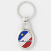 Acadian旗の姓の動揺してなグランジ個人化なります キーホルダー (正面)