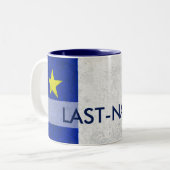 Acadian旗の姓の動揺してなグランジ個人化なります ツートーンマグカップ (正面左)