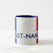 Acadian旗の姓の動揺してなグランジ個人化なります ツートーンマグカップ (中央)