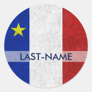 Acadian旗の姓の動揺してなグランジ個人化なります ラウンドシール