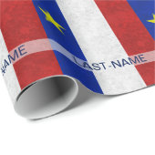 Acadian旗の姓の動揺してなグランジ個人化なります ラッピングペーパー (ロールコーナー)