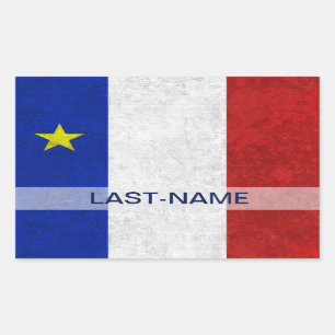 Acadian旗の姓の動揺してなグランジ個人化なります 長方形シール