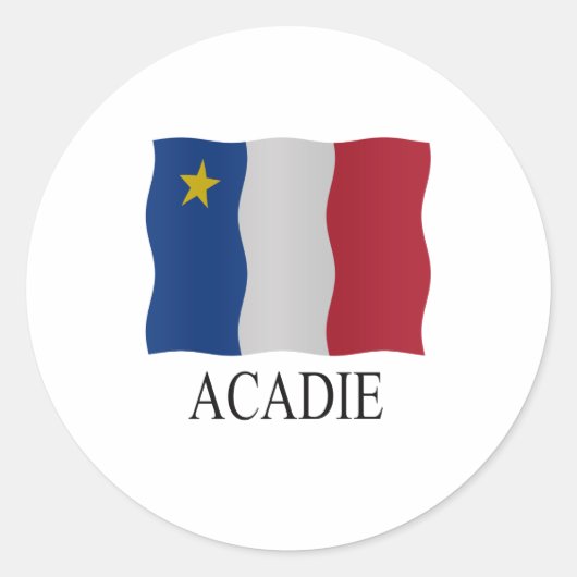 Acadian flag ラウンドシール (正面)