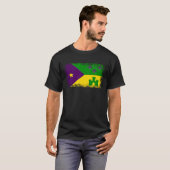Acadian Flag Cajun Mardi Gras Fat Tuesday Acadiana Tシャツ (正面フル)