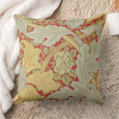 Acanthusの葉および野生は深紅色のbackgroに上がりました クッション (ブランケット)