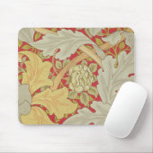 Acanthusの葉および野生は深紅色のbackgroに上がりました マウスパッド (マウス)