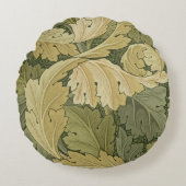 Acanthusまたは森林色、1のデザインの壁紙を張って下さい ラウンドクッション (正面)