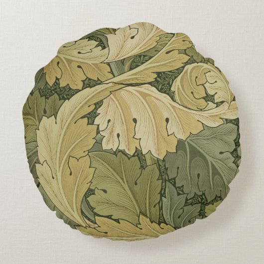 Acanthusまたは森林色、1のデザインの壁紙を張って下さい ラウンドクッション (裏面)