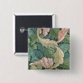 「Acanthus」の壁紙のデザイン1875年 缶バッジ (正面&裏面)