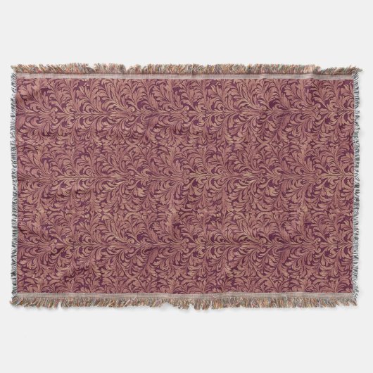 Acanthus in Plum  スローブランケット (正面)