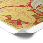 Acanthus leaves and wild rose on a crimson backgro ポスター (角)