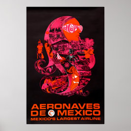 Acapulco Art Mexico Print Aeronaves Travel Poster ポスター
