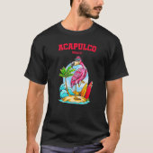 Acapulco Flamingo Beach Ocean Wave Surf Tシャツ (正面)