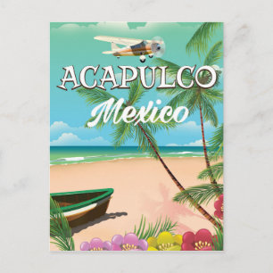 Acapulco Mexico Vintage旅行ポスター ポストカード