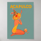 Acapulco Mexico Vintage Travel Poster ポスター (正面)